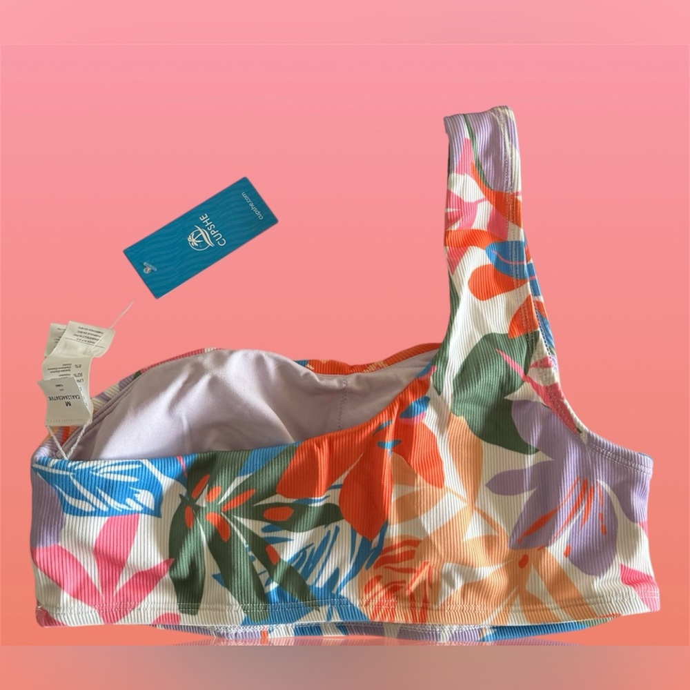 CUPSHE Scarlet Garden One-Shoulder Bikini 2 PCs Set - Picture 11 of 13